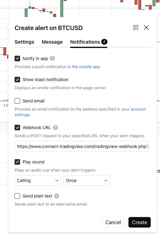TradingView Webhook Configuration